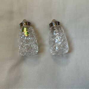 Waterford Crystal Salt and Pepper Shakers with Silver Tops